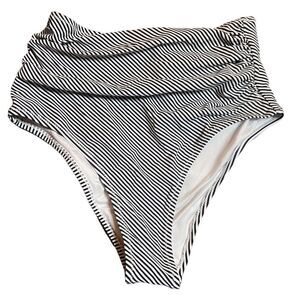 Cupshe Black and White Striped Bikini Bottom